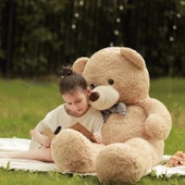 Papyonlu Sevimli Büyük Peluş Ayıcık, 130 cm - % 100 YERLİ - 4