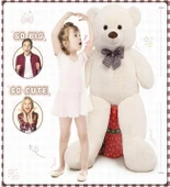 Papyonlu Sevimli Büyük Peluş Ayıcık, 130 cm - % 100 YERLİ - 7