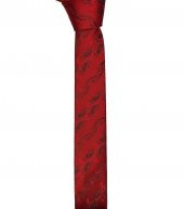 Brianze Şal Desen Kırmızı Slim Kravat thumbnail 1
