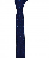 Brianze Kare Ve Nokta Desen Lacivert Slim  Kravat thumbnail 1