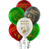 10 Adet Hoş Geldin Ramazan Baskılı Karışık Renk Pastel Balon - 1