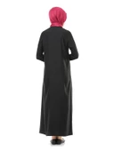5009-1 Fermuarlı Siyah Namaz Elbisesi - 3