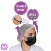 Tip 2R Cerrahi Maske Siyah 100 Adet Maske - 10'lu Poşet - 2