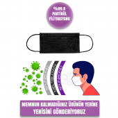 Tip 2R Cerrahi Maske Siyah 100 Adet Maske - 10'lu Poşet - 3