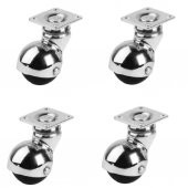 Parlak Krom Teker H60mm (4 Adet) - 1