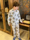 Erkek Çocuk Baskılı Baskılı Penye Pijama M00667 - 1