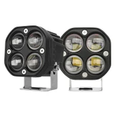 3'' Beyaz Sarı Led Spot Off Road, Motosiklet Sis Farı Çalışma Lambası 12-24V - 2