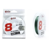 Captain X8 Kadett Tech PE 8 Örgü Spin İpi 150mt Dark Green  0.18 mm - 3