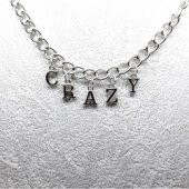 Gri Crazy Yazılı Harfli 45 cm Zincirli Hediyelik Bayan Kolye Takı - 2