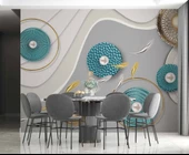 3 Boyutlu Yuvarlak Desenli Duvar Kağıdı - 5