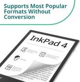 PocketBook InkPad 4 | 7,8ʺ E-Ink E-Kitap Okuyucu | Metinden Sese Fonksiyonu | Dahili Hoparlör | Ayarlanabilir Akıllı Işık | IPX8 Su Geçirmez | Stardust Silver thumbnail 8