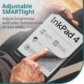 PocketBook InkPad 4 | 7,8ʺ E-Ink E-Kitap Okuyucu | Metinden Sese Fonksiyonu | Dahili Hoparlör | Ayarlanabilir Akıllı Işık | IPX8 Su Geçirmez | Stardust Silver thumbnail 10