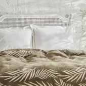 Karaca Home Leaf Tek Kişilik Pamuklu Battaniye Haki - 3