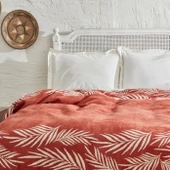 Karaca Home Leaf Tek Kişilik Pamuklu Battaniye Terracota - 2