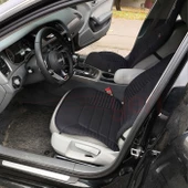 3'lü Siyah Oto Koltuk Minderi Set-Ergonomik Lüks Koltuk Minderi-Ön 2 Koltuk ve Arka Oturak - 1