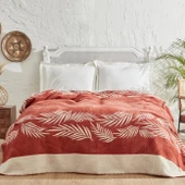 Karaca Home Leaf Tek Kişilik Pamuklu Battaniye Terracota - 1