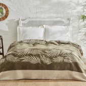 Karaca Home Leaf Tek Kişilik Pamuklu Battaniye Haki - 1