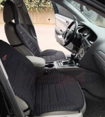 3'lü Siyah Oto Koltuk Minderi Set-Ergonomik Lüks Koltuk Minderi-Ön 2 Koltuk ve Arka Oturak - 3