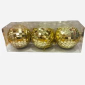 Disco Topu Aynalı Gold 8 cm 3 lü - 4