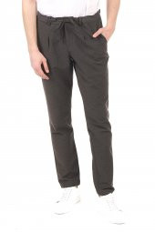 Erkek Beli Bağcıklı Fermuarlı Spor Jogger Pantolon - 2