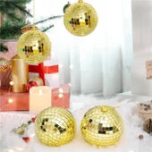 Disco Topu Aynalı Gold 8 cm 3 lü - 2
