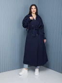 Tasarım Trençkot Lacivert 7063 - 2