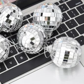 Disco Topu Aynalı Gümüş 4 cm 6 lı thumbnail 5