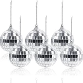 Disco Topu Aynalı Gümüş 5 cm 6 lı - 1