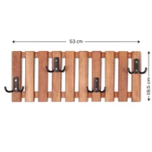 Ahşap Duvar Ve Kapı Askısı Elbise Askılık Düz Model 4 Askılı - 3