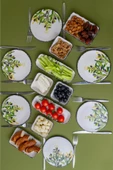 14 Parça 6 Kişilik Seramik Kahvaltı Takımı Zeytin Desenli Yuvarlak Kahvaltı Seti - 2