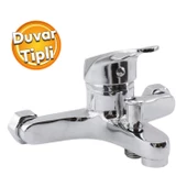 Duvar Tipli Lavabo Banyo Mutfak Batarya Duş Bulaşık Musluğu Bataryası Sıcak Soğuk Çift Su Girişli - 1