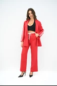 Kadın Şerit Detaylı Oversize Ceket Takım 9007-25 - 8