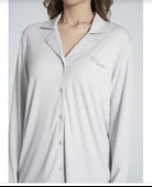 Pijadore Kadın Gri Viskon Önü Düğmeli Uzun Kollu Pijama Takımı 1706 thumbnail 2