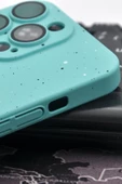 iPhone 14 Pro Uyumlu Mint Yeşil Benekli Desenli İnce Sert Kapak Kılıf Kamera Lens Korumalı thumbnail 3