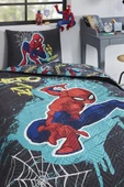 Özdilek Lisanslı Kapitoneli Tek Kişilik Dört Mevsim Nevresim Takımı Complete Set-Spiderman Street Gri - 3