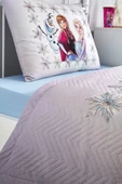 Özdilek Lisanslı Kapitoneli Tek Kişilik Dört Mevsim Nevresim Takımı Complete Set-Elsa Frozen Frosted Lila - 3