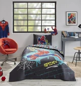 Özdilek Lisanslı Kapitoneli Tek Kişilik Dört Mevsim Nevresim Takımı Complete Set-Spiderman Street Gri - 1