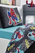 Özdilek Lisanslı Kapitoneli Tek Kişilik Dört Mevsim Nevresim Takımı Complete Set-Spiderman Street Gri - 4