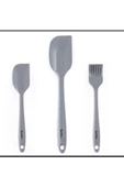 Tantitoni Gri Renkli 3 lü Silikon Spatula Ve Fırça Seti (Elvin Home Concept) - 2