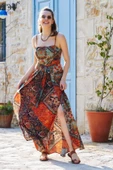 Askılı Belden Bağlamalı Elbise - 3