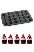 Muffin Kalıbı 24'lü Mini Cupcake Fırın Kapsülü Kek Browni Kekstra Kurabiye Kalıbı Muffin Baking Pan - 4