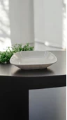 EVMUTFAK Güral porselen krem  6 adet 17 cm kare kayık tabak gbseo17kr - 1