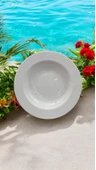 EVMUTFAK Farika 6 adet 19 cm porselen çukur tabak elif model - 2