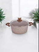Taç 24 cm ultra granit derin tencere krem renk - 1