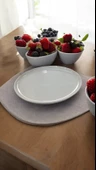 EVMUTFAK Güral porselen krem 6 adet 25 cm  krem servis tabak gbsblb25 - 1