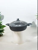 32 cm bonera gri döküm granit pilav tenceresi - 3