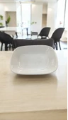 EVMUTFAK Güral porselen krem  6 adet 17 cm kare kayık tabak gbseo17kr - 2