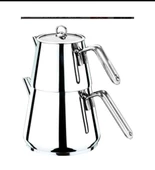 EVMUTFAK Akdeniz mini boy piramit çaydanlık metal saplı - 1