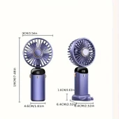 Taşınabilir Katlanabilir LED Ekranlı 5 Hız Kademeli Boyun Montajlı Şarj Edilebilir El Fanı Fan N-15 - 5