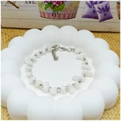 Gümüş Renk Dorika Aparat - Amorf  Sedef Doğal Taş Kadın Bileklik thumbnail 1